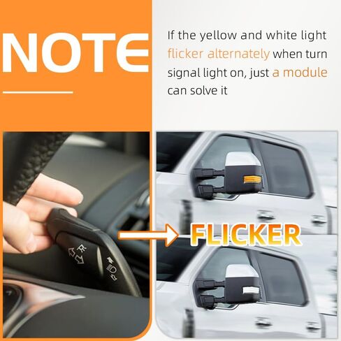 NJSBYL LED LED Side Mirror Marker LAMP لـ F0RD F150 F250 F350 F450 F550 2018-2022 2023 2024 2025 Super Duty Switchback أبيض LED لوقوف السيارات LED AMBER LED SCAND in Kuwait