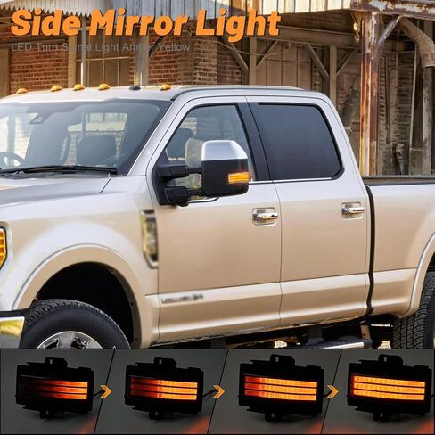 NJSBYL LED LED Side Mirror Marker LAMP لـ F0RD F150 F250 F350 F450 F550 2018-2022 2023 2024 2025 Super Duty Switchback أبيض LED لوقوف السيارات LED AMBER LED SCAND in Kuwait
