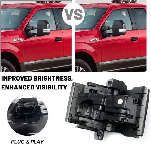 NJSBYL LED LED Side Mirror Marker LAMP لـ F0RD F150 F250 F350 F450 F550 2018-2022 2023 2024 2025 Super Duty Switchback أبيض LED لوقوف السيارات LED AMBER LED SCAND in Kuwait