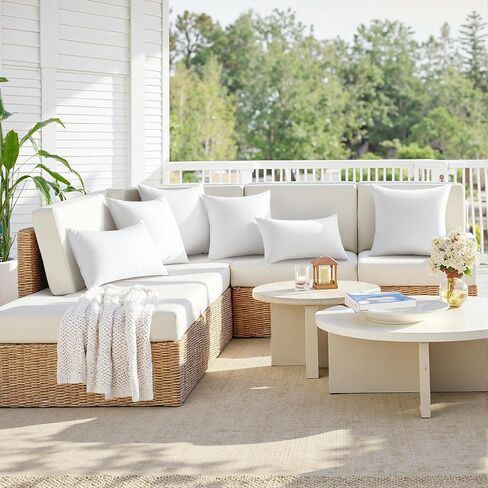 MIULEE 18x18 Outdoor Pillows,Set of 4 Throw Pillows Waterproof,Soft Support Throw Inserts Decorative Water Resistant for Patio Furniture and Garden in Saudi Arabia