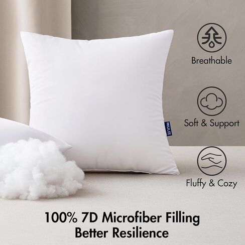 MIULEE 18x18 Outdoor Pillows,Set of 4 Throw Pillows Waterproof,Soft Support Throw Inserts Decorative Water Resistant for Patio Furniture and Garden in Saudi Arabia