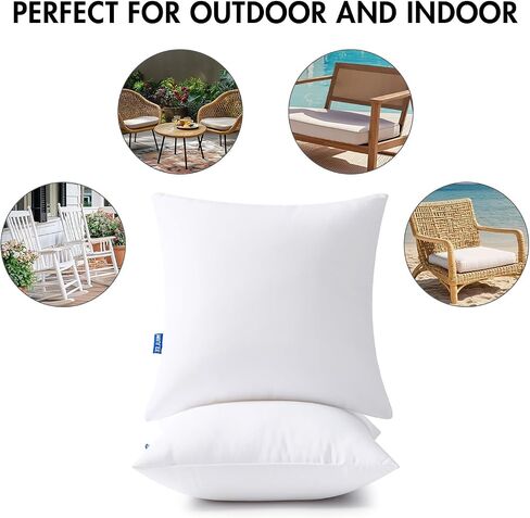 MIULEE 18x18 Outdoor Pillows,Set of 4 Throw Pillows Waterproof,Soft Support Throw Inserts Decorative Water Resistant for Patio Furniture and Garden in Saudi Arabia