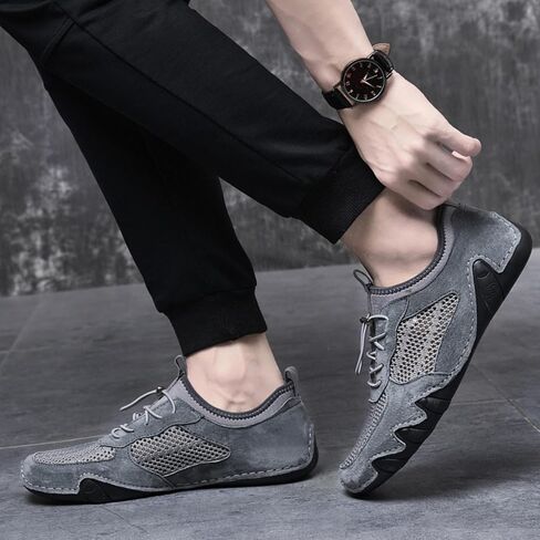 Driving Shoes for Men Breathable Mesh Men's Casual Shoes Slip On Fashion Comfortable Handmade in Saudi Arabia