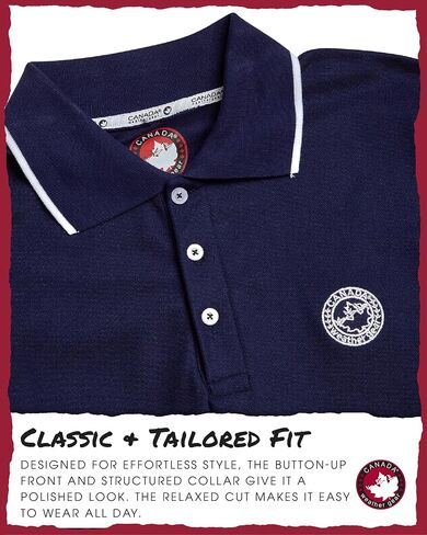 CANADA WEATHER GEAR Men's Polo Shirt - Tipped Spandex Short Sleeve Performance Polo with Contrast Collar Trim (Sizes: S-XXL) in Saudi Arabia