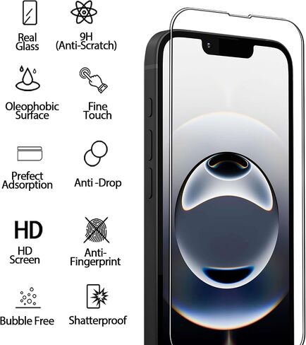 واقي شاشة لهاتف iPhone 16 Pro Max، (2+2) قطعة واقي زجاجي أمامي وخلفي + قطعتان من واقي عدسة الكاميرا، طبقة حماية صلابة 9H، سهلة التركيب مع أداة المحاذاة in Kuwait