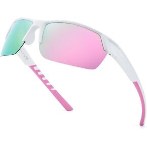 TJUTR Running Sunglasses for Women, Polarized Wrap Around Sun Glasses with UV400 Protection for Sports Cycling Golf TS3080