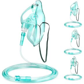 ANSNF 3 Pack Mask Oxygen Mask للوجه البالغ مع 6.6 'أنبوب وحزام مرن قابل للتعديل - حجم S+M+L - لا كوب in Kuwait