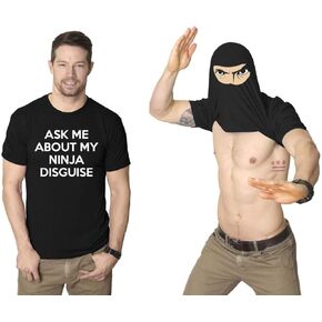 Crazy Dog Mens Ask Me About My Ninja Disguise T Shirt Funny Flip Costume Humor Tee