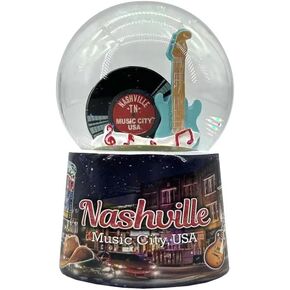 Nashville Snowglobe يضم الغيتار الكلاسيكي وسجل التوقيع - منتجات منتصف الجنوب