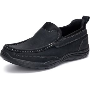 Mens Slip On Loafers Casual Hands Free Slip in Shoes Step in Walking Leather Shoes for Men with Breathable Comfort in Kuwait