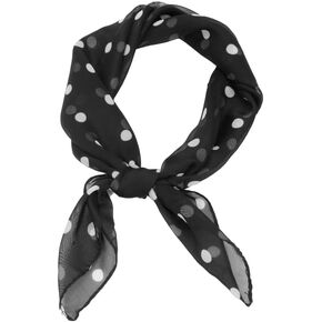 Polka Dot Chiffon Square Scarf for Women - Lightweight Neck Scarf, Head Wrap, Kerchief & 50s Costume Accessory