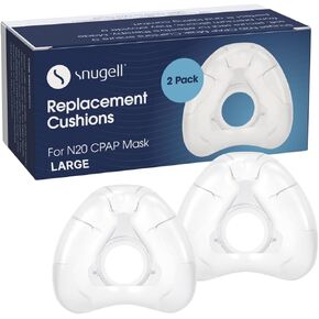 Snugell CPAP Replacement for ResMed AirFit N20 Nasal Cushion – 2-Pack – Designed for Nasal CPAP Mask – Soft, Contoured Seal for Enhanced Comfort and Minimal Leaks – CPAP Accessory (Medium)