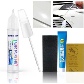 Touch Up Paint pen for Pearl White cars, quickly repair a variety of scratches, and bring a brush to facilitate operation,Touch Up Pen Car Scratch Remover Quick and Easy Fix (Pearl White)