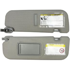 Gray Sun Visor w Mirror, Driver Left Side, Compatible with Hyundai Veloster 2012-2015 Replacement for 85210-2V130-TX