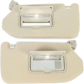 Kuafu Driver Left & Passenger Side Side Sun مع Lamp & Mirror متوافق مع 2013-2018 Nissan Pathfinder QX60 JX35 استبدال 96401-9pb0a 96400-9pb0a tan
