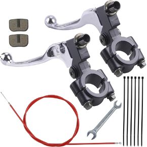 7/8" 22mm Left & Right Brake Lever and 155cm Brake Cable fit for Coleman CT100U CC100X DoodleBug DB30 79cc 97cc 98cc 100cc 3hp Motovox MBX10 MBX11 powersport Mini Bike Parts