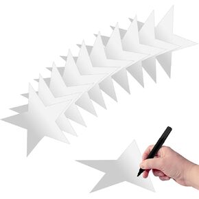 30 Pcs Silver Star Cutouts - Double Printed Paper Stars Decoration - 11 Inches - Perfect for Wedding & Party Décor (Silver, 11" L x 11" W)