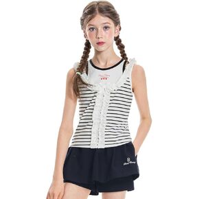 Girls Tank Tops Summer Sleeveless Camisole Vest Stripes and Bows Cute Shirt for 6-16 Years