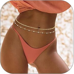 Sexy Waist Chain Body Chain – Stunning Layered Rope Beach Waist Jewelry, Adjustable for Dainty Boho Bikini Lovers