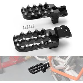 Black Adjustable Larger Footpegs 20mm Lower Footrest Compatible with 790 890 ADVENTURE/R 2019-2024, 690 Enduro R SMCR 2008-2024, Compatible with Husqvarna 701 Enduro/Supermoto 2016-2024