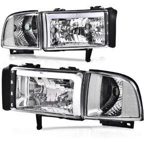 PIT66 المصابيح الأمامية ث/لمبات متوافقة مع دودج رام 1500 2006-2008/FIT DODGE RAM 2500 3500 TRACK 2006-2009 استبدال المصابيح الأمامية العدسة CLOS