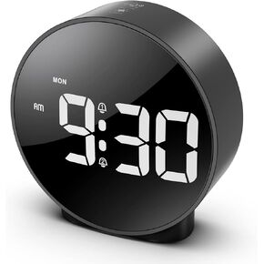Oria Digital Alarm ، HD LED Display Clock ، ساعة طاولة بسيطة ، ساعة مكتب إلكترونية ، إنذارات مزدوجة ، 12/24 ساعة ، 4 سطوع قابل للتعديل لغرفة النوم ، المكتب ، الطاولة ، الأسود