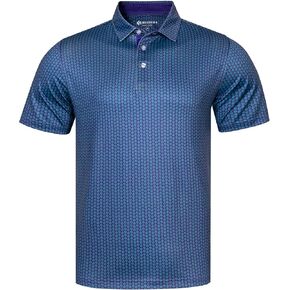 Mens Golf Shirts Short Sleeve Print Dry Fit Moisture Wicking Performance Polo Shirt