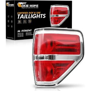 F150 Tail Lights Compatible for Ford F150 F-150 2009 2010 2011 2012 2013 2014 Tail Light Assembly Pickup Truck Smoked Rear Brake Lamp Taillights Passenger and Driver Side Red Silver