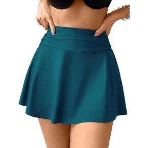 ZAFUL Women's High Waisted Swim Skirt with Pocket Ruched Tummy Control Swimsuit Bathing Suit Tankini Bottoms