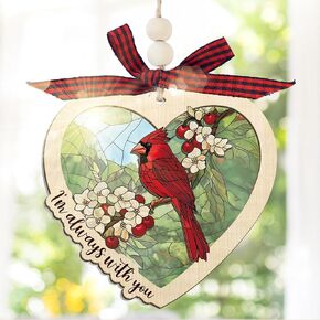FLAGWIX Sympathy Gifts for Loss of Loved One - Red Cardinal Suncatcher Ornament with Card - Bereavement Gift Ideas, Sympathy Gifts for Loss of Dad Mom, Red Cardinal Memorial Gift for Women Men