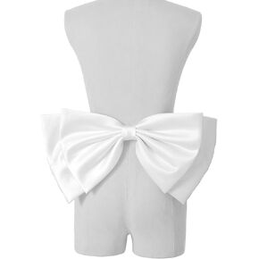 17.8" Big Bow For Wedding Dress Detachable Double Satin Bow Belt For Bride Woman