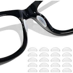 10 Pairs Eyeglass Nose Pads for Glasses Anti Slip, Soft Adhesive Silicone Glasses Nose Pad Cushion, 1.5 x 7 x 15mm Nose Grips for Glasses, Sunglasses, Eye Wear