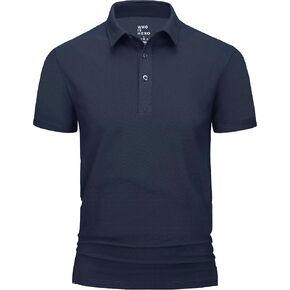 Men's Polo Shirt Short Sleeve Buttoned Slim Fit Golf Polo Casual Collared Shirt for Business Athletic Everyday Wear