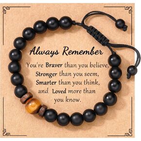 HGDEER Natural Stone Bracelets, Trendy Birthday Teen Girl Gift Ideas with Quote Card