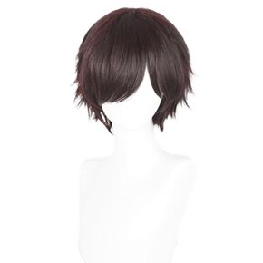 30cm Rose Pink Fuchsia Short Fluffy Wig Embarrassment Cosplay Wig Halloween Party Wigs