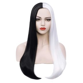 Fluorescent Green Long Straight Wig Lime Green Wig for Women Middle Part Silky Straight Hair
