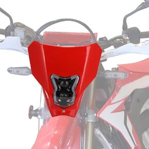 Dirt Bike Headlight LED Kit Waterproof Head Light Universal for CRF125F CRF150F CRF230F CRF250L CRF250F CRF300L CRF450L Dirt Pit Bike Enduro Motocross Dual Sport Red