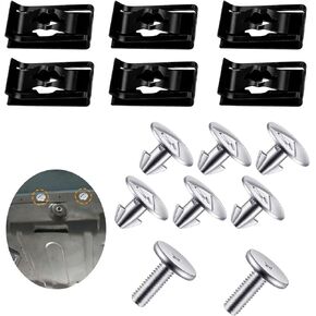 14 PCS Car Engine Lower Cover Pin Screws, Lower Engine Splash Shield Screws, Radiator Splash Shield Bolt with Fastener Clip, OEM #90674-TY2-A01, Fit for Honda Civic Accord CR-V (Silver)