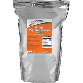 NOW Supplements, Whole Psyllium Husks, Non-GMO Project Verified, Soluble Fiber, 10-Pound