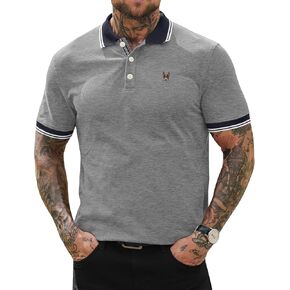 Men Polo Shirts Cotton Casual Business Embroidery Soft Short Sleeve Golf Shirt (S-XXL)