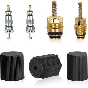 Air Conditioning Spool Kit, Air Conditioning System Repair Valve Cover High Hardness Metal Spool Combination Kit, Repair Retrofit Parts, for Most Off-road Vehicles Big Trucks Cars (Black)