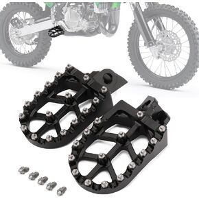 Dirt Bike Foot Pegs,Motorcycle Footpegs Wider Foot Pegs Rest Pedal CNC for KLX 140 KLX140 KLX140RF 2008-2024 KX65 2000-2024 KX85 2001-2024 KX100 1998-2021 KX112 2022-2024 KX80 1998-2000 Black
