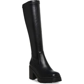 Womens Ria Lug Sole Faux Leather Knee-High Boots
