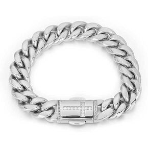 14k gold Cuban bracelet for men. bracelet for women. Mesh bracelet for Valentine's Day/birthday gift (yellow, 9)