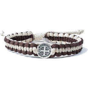 My Saint My Hero One Love One World Bracelet - Tan/Brown/Silver