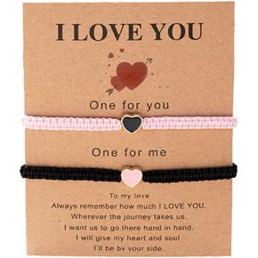 Matching Bracelets for Couples Best Friends Valentines Day for Her Him Heart Bracelet of Fate Relationships Bracelets for Couple
