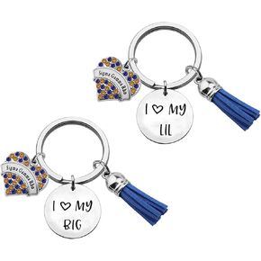 CENWA I Love My Big/Lil Keychain Set Sorority Gift For Soror Sisters