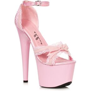 Ellie Shoes Women's Velvet Lace & Bow Heeled Sandal ، 7