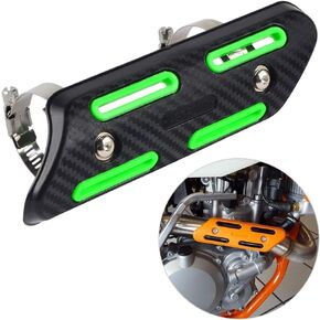 Green Universal 4 Stroke Ored Hear Hear Protector Shield 25mm إلى 51mm أقطار متوافقة مع Kawasaki KXF 250 450 متوافق مع KTM SXF EXCF SMR 250 350 450 500 راجع التركيب