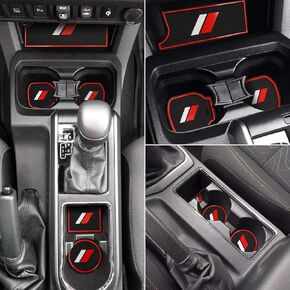 Auovo 18pcs Anti-dust Mats for Toyota Tacoma Accessories 2023 2022 2021 2020 2016 2017 2018 2019 Car Cup Holder Inserts Center Console Door Pocket Liner Premium Custom Interior (Double Cab) (Red)
